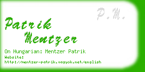 patrik mentzer business card